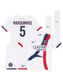 Paris Saint-Germain Marquinhos #5 Replika Borta Kläder Barn 2025-26 Kortärmad (+ byxor)